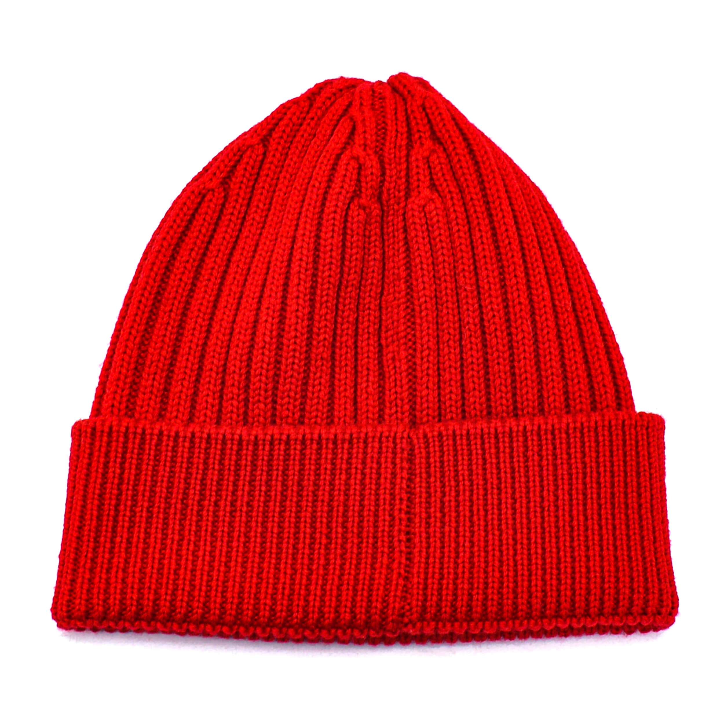 Moncler- Red Logo Wool Beanie 